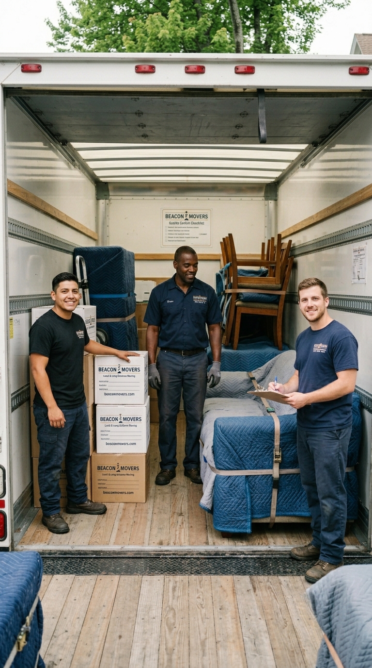 Beacon Movers crew handling furniture