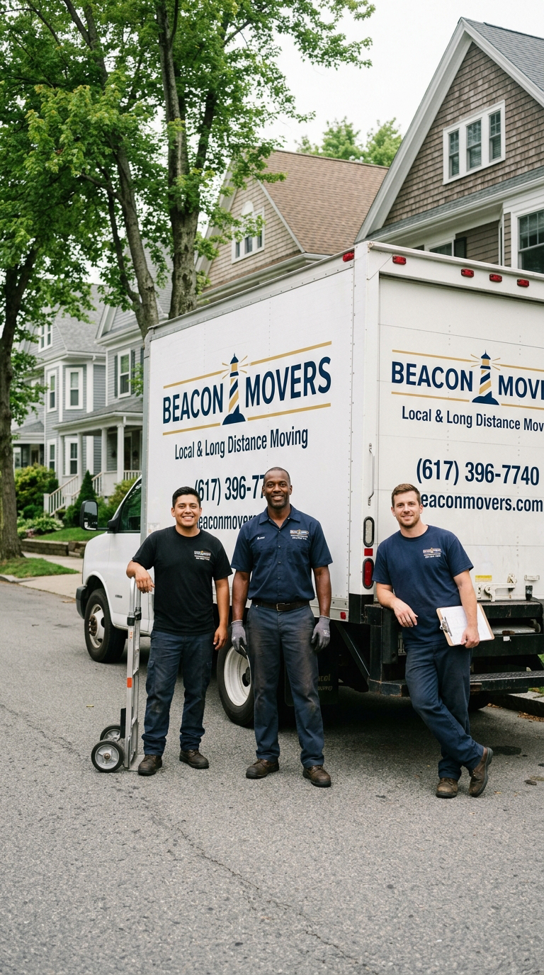 Beacon Movers crew completing a local move in Greater Boston