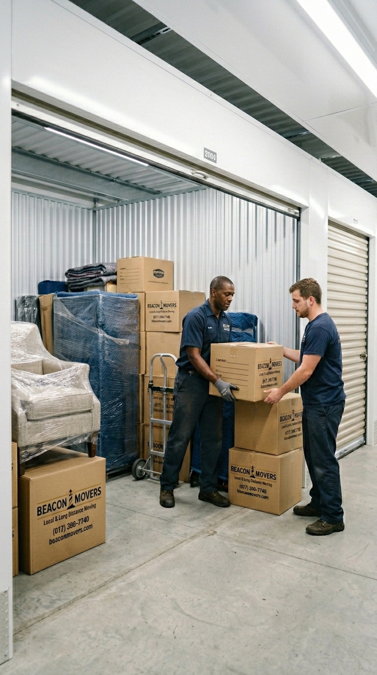 Furniture wrapped and protected by Beacon Movers